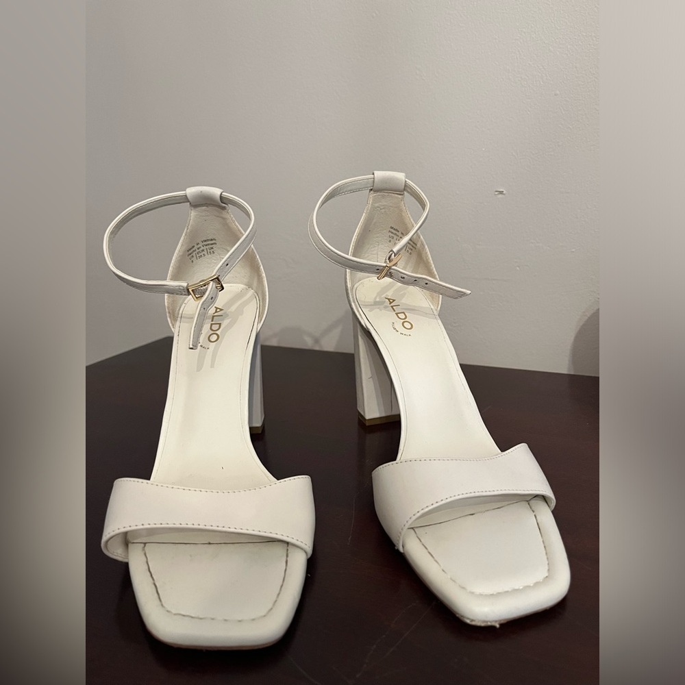 Aldo Women's White Ankle Strap Heels